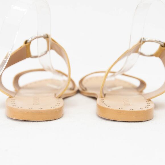 Topshop Yellow Suede Leather Summer Hooray Ring Slide Sandals Size 38 US 7.5 - Picture 5 of 12